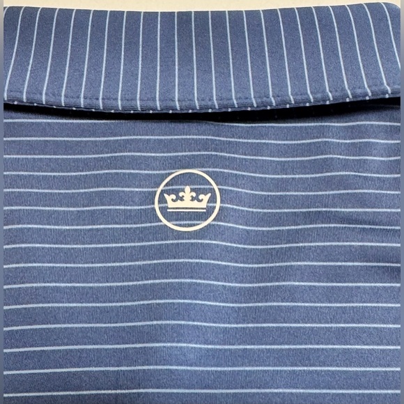 Peter Millar Shirt Mens Blue Summer Comfort Short Sleeve Polo Striped Size Large - Picture 5 of 7